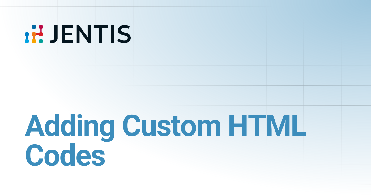 Adding Custom HTML Codes | JENTIS